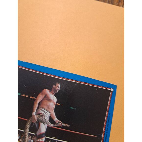 Vintage 1987 WWF Jake The Snake Roberts Ready To Strike Trading Card 24 Topps - Picture 2 of 4